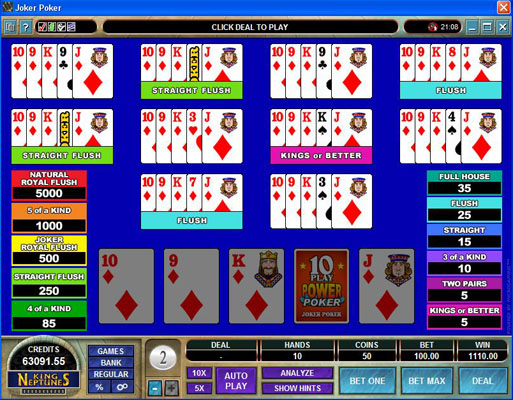 Joker Poker Kings Or Better Video Poker Beating Bonuses